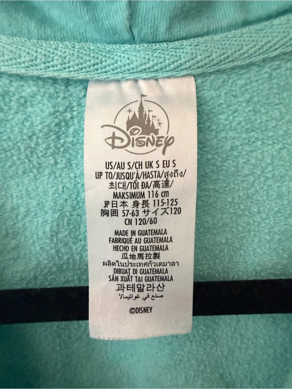 Disney Teal Ombre Zip Hoodie with Yellow 'D' Chest Logo